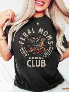 1 camiseta de Fer*L Moms Social Club, camiseta "Mom Life", regalo vintage para mamá Fer*L, "Es la esposa de Fer*L de alguien", camiseta gráfica de manga corta con cuello redondo, de algodón pesado para mujer, 180g 100% algodón. - Blanco - Ver 7