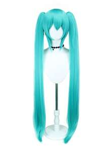 Tóc giả cosplay dài màu xanh dương, kiểu anime, buộc hai đuôi ngựa, có kẹp, làm bằng chất liệu tổng hợp, thích hợp cho Comic Con và lễ hội Carnival. - Màu xanh Cadet - Xem 5