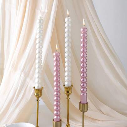 2 Pieces Set Of Pearl-Shaped Candles For European-Style Wedding And Candlelight Dinner, With A Romantic And Elegant Touch. Perfect As A High-End Souvenir Or Home Decoration. Fragrant Candles With A Stylish And Chic Design.
