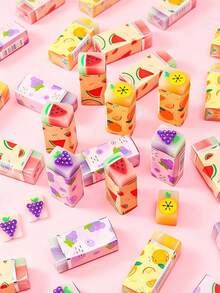 8 piezas de borradores con patrón de frutas lindas (dinosaurio, pelota), borradores de lápiz de goma suave, limpieza efectiva, adecuados para útiles escolares, regalos de fiesta, regalos de cumpleaños y recompensas de tareas, regreso a la escuela - Borrador de frutas (dinosaurio, bola) - Ver 4