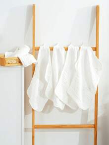 Bộ 6 khăn muslin lau miệng cho bé, kích thước lớn 20''x11'', siêu mềm và thấm hút tốt - Màu trắng/hồng/xanh đậm - Nhiều màu - Xem 1