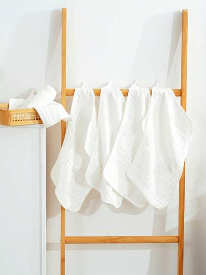 Bộ 6 khăn muslin lau miệng cho bé, kích thước lớn 20''x11'', siêu mềm và thấm hút tốt - Màu trắng/hồng/xanh đậm