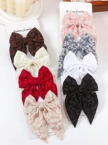 8 chiếc kẹp tóc nơ họa tiết jacquard tông màu đất cổ điển ngẫu nhiên, phụ kiện phong cách Boho cho bé gái, phụ kiện trang trí tóc hàng ngày đa năng, phù hợp với kiểu tóc tết và búi. - Nhiều màu - Xem 2