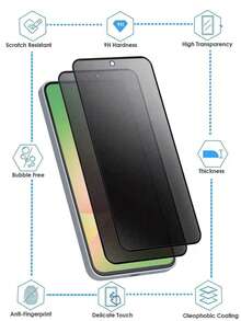 2pcs Matte Ceramic Privacy Screen Protector, Applicable To Phone Cases, Full-Screen Anti-Fingerprint, Waterproof, Scratch-Resistant, Privacy, Anti-Glare, Side Privacy, Clear Front, Suitable For Samsung Galaxy A16/A17/A53/A54/A55/A56/A32/A34/A36/A52/A56/A57 Series, Phone Accessories, Suitable For Various Phone Cases, Essential For Daily Privacy Protection And Screen Protection. - Black - View 5