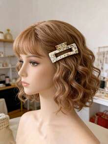 1 pièce Pince à cheveux carrée minimaliste à fleurs ditsy, accessoire de cheveux élégant pour femmes, festival, fête - Multicolore - Voir 6