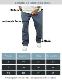 Men's Oversized Baggy Straight Leg Sweatpants With Fleece Lining - Màu xanh bụi bặm - Xem 4