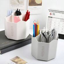 2pcs Large Capacity Storage Box, Office Desk Stationery Pen Holder, Modern Minimalist Pen Cup - Multicolor - View 3