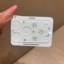 柔軟可愛鑽石爪印鏡頭貼膜 女生心形鑽石鑲嵌防刮鏡頭貼片 適用於 Apple 17Pro/17PROMax - 水鑽蝴蝶結鏡頭膜 - 查看 5
