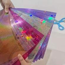 18 tờ giấy bìa quang học độ phân giải cao, 18 tờ giấy tráng gương bóng, khổ A4 - 8.27*11.69 inch, dày 250gsm, giấy ánh kim loại, thích hợp cho làm thủ công, làm thiệp, trang trí tiệc và sổ lưu niệm, đồ thủ công mỹ nghệ, giấy ánh kim. - 18 tờ giấy bìa cứng bóng nhiều màu - Xem 4