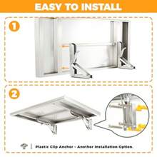 Sidasu - Estante plegable para concesión de 24 x 12 pulgadas estante de acero inoxidable para servir para concesión ventana camión cocina mostrador - Plateado - Ver 7