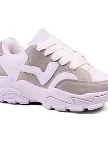 Marts Women's Chunky Platform Shoes With Tractor Sole - 灰色的. - 查看 5