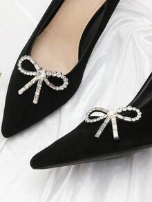 Detachable Metal Rhinestone Shoe Decorations, Shoe Clips Accessories For Sandals, Shoe Embellishments - Silver - View 5