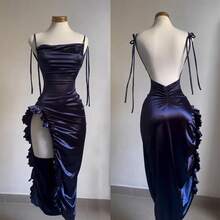 2024 Europa y los Estados Unidos explosivo nuevo vestido transfronterizo verano senior sense Y2K sexy halter Spice Girl vestido - Azul oscuro - Ver 2