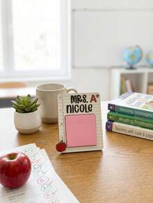 1Pc Personalized Custom Teacher Note Pad Holder With Photo & Text - Decorative Sticky Note Organizer For Classroom, Desk - Customizable Name Card Holder Gift For Teachers, Educators & Appreciation - Multicolor - View 9