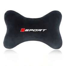 1pc Sports Logo Car Neck Pillow, Soft Velvet Material Car Headrest, Universal Car Seat Neck Support Cushion, Breathable And Comfortable, Suitable For Driving Travel, Black - Sports - View 8