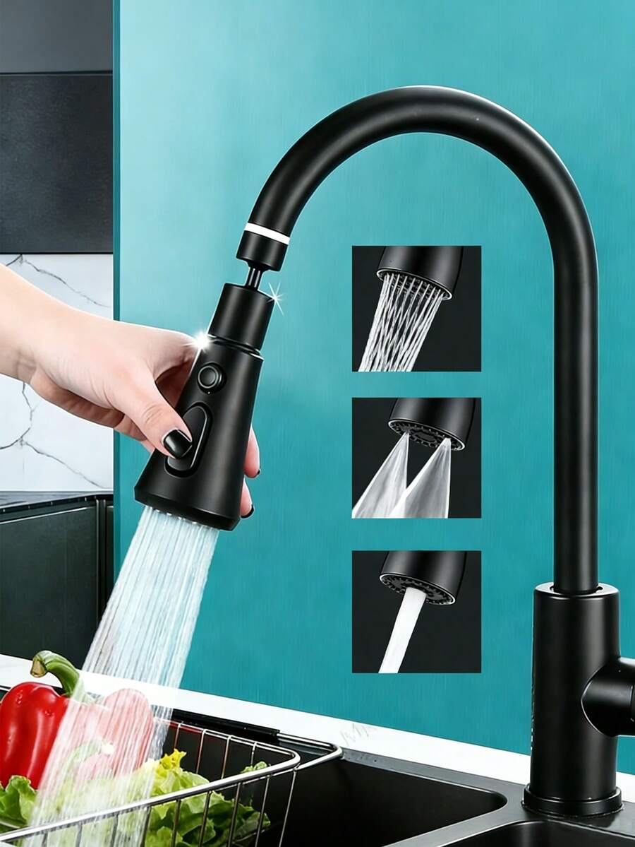 360° drehbarer Küchenarmatur-Verlängerer, 3-Modus Anti-Spritz Armaturenbrause mit 360° Schwenkdesign, wassersparender Strahlregler, hochdruckiger verlängerter Auslauf, mehrere Wasserflussmodi, inklusive Adapter-Ersatz, ideal für Spüle, Geschirrspülen, Gemüse- und Obstspülung, unverzichtbares modernes Wohnzubehör, Upgrade Ihrer Armatur, perfektes Geschenk und Wahl für Heimrenovierung