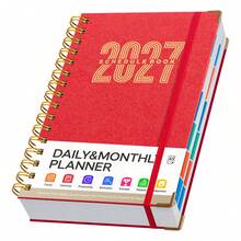 2027 A5 Spiral Bound Daily Planner Notebook, Luxury Gold Reinforced Corner Protection, Full Daily Page Layout Schedule Diary, Efficient Time Management Tool, Monthly Annual Calendar Journal For Office, Home, Student And Business Organization - A5 - View 17