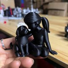 Nordic Style Girl And Dog Sculpture, Warm Home Decor And Desktop Ornament - Desktop Decorative Art Pieces - View 12