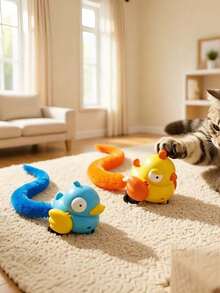 Đồ chơi tương tác đuôi chuyển động cho mèo, đồ chơi vịt/gà con lên dây cót dành cho mèo trong nhà, kích thích bản năng săn mồi, đồ chơi giải trí giúp mèo con và mèo trưởng thành giảm buồn chán. Không cần pin. - Xem 4