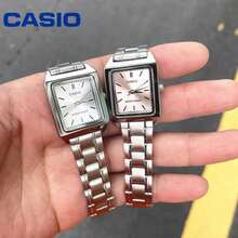 Casio Bộ 2 chiếc đồng hồ nữ kiểu LTP-V007D mặt vuông, màu bạc và hồng, vỏ thép không gỉ, chống nước 30M, máy quartz. - Một cỡ - Xem 2