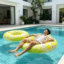 1 Bộ phao bơi bơm hơi hình chanh chủ đề tiệc trái cây mùa hè, phao bơi dày có đệm dưới cánh tay - Nhiều màu - Xem 2