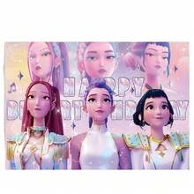 1件 K-Pop 魔女狩獵團 & 惡魔狩獵小隊主題派對用品與生日背景裝飾布 [盲盒背景布] 適合粉絲聚會、生日派對與節慶。款式與套裝隨機發貨。 - 彩色 - 查看 1