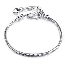 1/5/10 Pcs Gold Silver Snake Bone Chain Bracelet With Heart Lobster Clasp, Suitable For DIY Bracelet Making, Ideal For Gifting - Bracelet - View 5