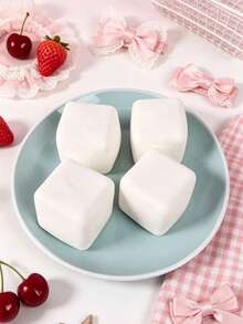 1pc Soft And Flexible Square Tofu Pinching Music Decompression Slow Rebound Simulation White Tofu Decompression Artifact-Anime Figure- Suitable For Gathering Parties - Birthday Gifts - Summer Gifts - Perfect Gifts - Graduation Gifts - Squishy - Summer Parties - Multicolor - View 8