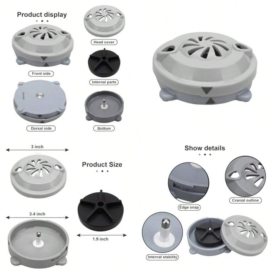 SuperDi - Motor magnético con cabezal de chorro para pedicura y spa parte de silla magnética 4 pines BF-004 para pedicura incluye hélice y tapa - Gris - Ver 1