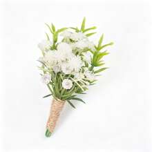 6pcs/1pc White And Green Baby's Breath Groom Boutonniere Set - Handmade Wedding Flowers Suitable For Groom, Groomsmen Boutonnieres For Weddings, Proms, Anniversaries, Homecoming Dances And Country Autumn Occasions - Multicolor - View 10