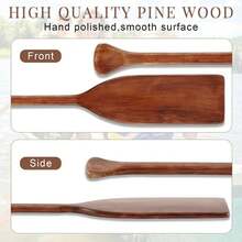 2 Pcs 2.5-4ft Wooden Canoe Oar Paddle, 30-48'' Solid Pine Paddle Canoe, For Kayak Small Boat Water Sports Home Wall Decoration Gift For Outdoor Enthusiast - Walnut - View 4