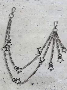 1 chiếc dây xích quần hình ngôi sao phong cách Punk, dây xích quần kim loại nhiều lớp, phù hợp cho trang phục hàng ngày, dự tiệc, lễ hội âm nhạc của nam giới. - Nhiều màu - Xem 2