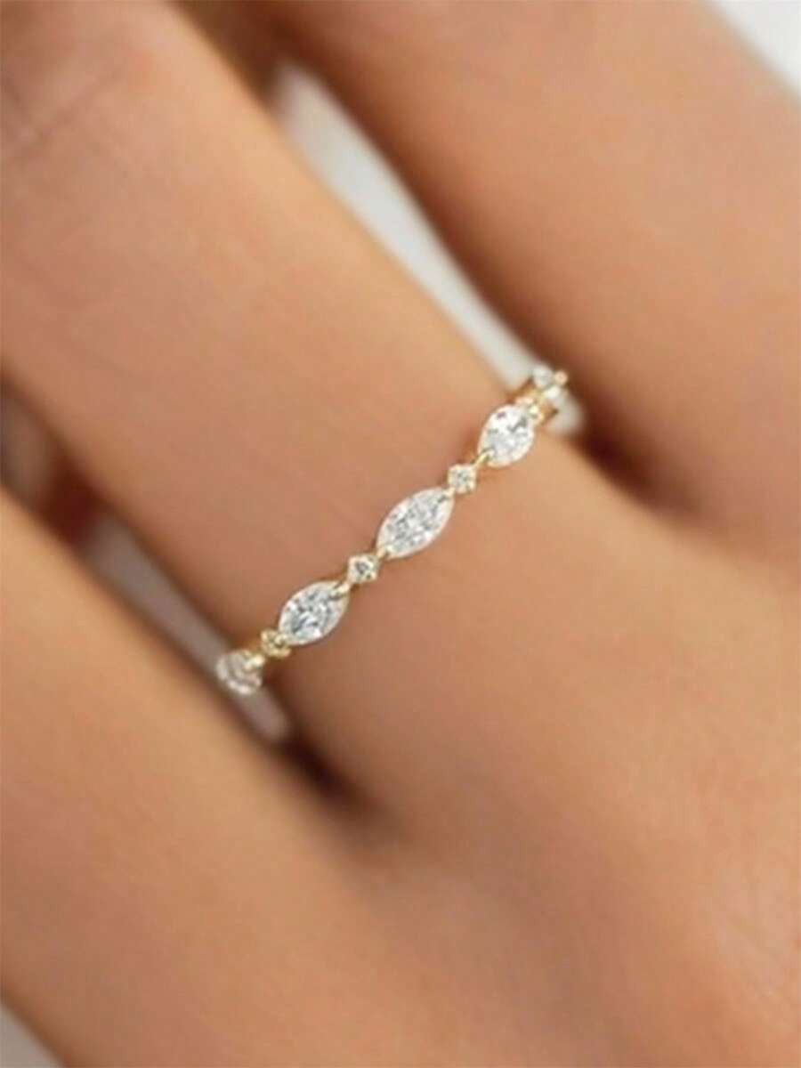 1 chiếc nhẫn đá Cubic Zirconia quyến rũ, phù hợp cho nữ, lý tưởng cho đám cưới, lễ đính hôn, tiệc kỷ niệm, quà tặng ngày Valentine. - 1 # - Xem 1