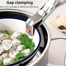 1/2pcs Stainless Steel Heat Resistant Clip, Kitchen Bowl Clip, Steamer Clip, Tray Clip; Non-Slip High Temperature Oven Tray Clip, Cooktop Tray Clip; Cooking Clip, Small Kitchen Tool - View 7
