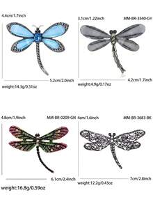 Luxury Acrylic Dragonfly Brooches - Fashionable Insect Pins For Women Unisex Casual Party Jewelry Accessories / Friends Gifts Badges Decoration - Dragonfly - View 9