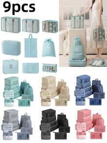 11/9/8 Pcs/Set Travel Packing Cubes, Luggage Organizer Bags, Foldable Storage Bags, Travel Organizer Pouches, Clothing Sorting Containers, Large Capacity Multi-Function Zipper Bags, Beach Bag, Toiletry Bag, Cosmetic Bag, Handheld Travel Bag, Storage Bag, Mesh Bag, Makeup Bag, Shoe Bag, Bottle Sleeve, Drawstring Bag, Regular Bag, Luggage Bag, Underwear Storage Bag, Hospital Bag, Shirts, Underwear, Clothes, Cosmetics, Toiletries, Toothbrush And Toothpaste Waterproof Toiletry Set - Multicolor - View 12
