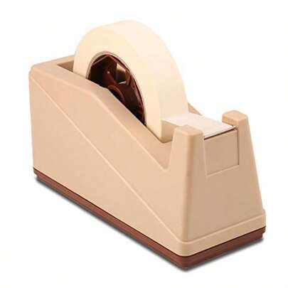 Desktop Tape Dispenser Holder For Masking, Heat Transfer, Sublimation, Painter's, Freezer, And Kitchen Tapes; Plastic; Black; Holds Large 3-Inch Core