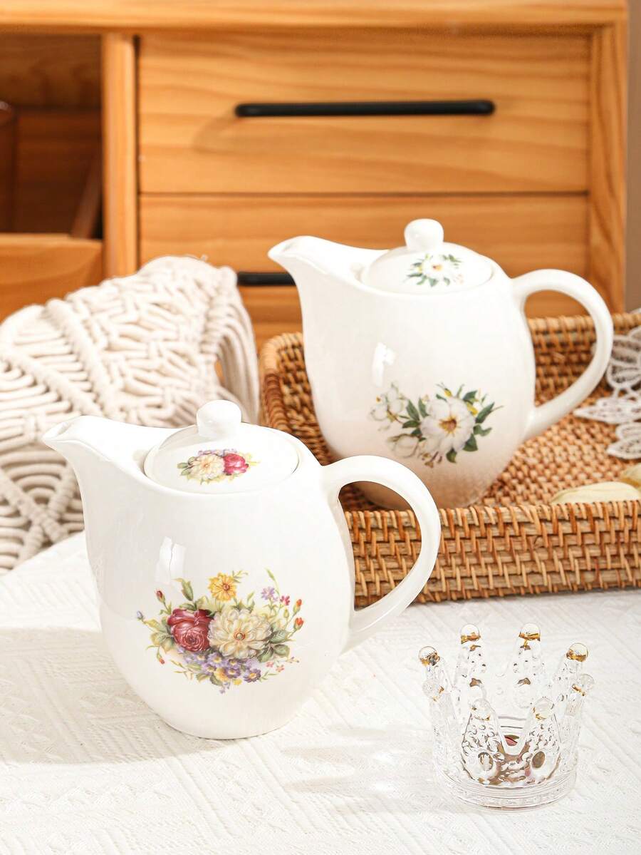 WGROOM 1 Stück Keramik Teekanne, Küche/Esszimmer/Wohnzimmer Kaltwasser Kessel, Thermoisolierte Kanne für Tee, Kaffee, Milch, Fruchtsaft, geeignet für Hochzeit, Party, Geschenk, Geburtstag - Verschiedenfarbig - Übersicht 1