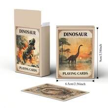 YFOPEN Dinosaur Themed Paper Playing Cards, Featuring Tyrannosaurus Rex, Pterosaur And Other Prehistoric Dinosaur Patterns, Retro Style Tabletop Card Game Suitable For Gathering With Friends - Multicolor - View 2