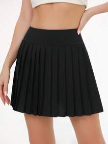 3-Piece Women's Solid Color Pleated Skirt Mini Skirt High Waisted Women's Sports Skirt With Pockets For High Elasticity, Comfortable Riding, Running, Training Shorts, Moisture Wicking - Multicolor - View 5