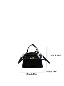 Fashionable Versatile Contrast Color Casual Tote Bag For Women - Black - View 6