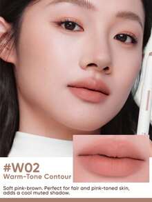 JUDYDOLL Soft Matte Lip Liner, Serbaguna untuk Membingkai Bibir, Kontur, Perona Pipi, dan Lipstik Matte - W02 Kontur Warna Hangat - View 2