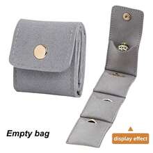 1 pieza Bolsa de viaje portátil y mini para joyas con hebilla, bolsa multifuncional para viajes con joyas para aretes, anillos y collares - Paquete vacío - Ver 7