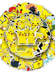 pokemon 54张宝可梦贴纸 - 适用于笔记本电脑、水瓶、头盔等 | 完美的节日礼物和奖励 - 彩色 - 查看 12