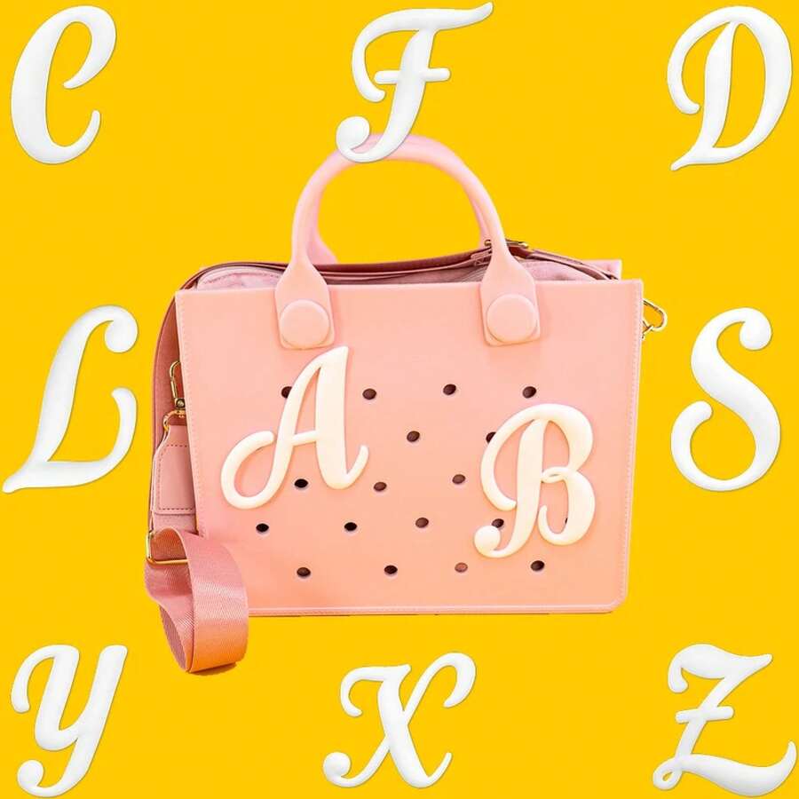 1 Uds.De dijes para bolso con alfabeto blanco, accesorios para mujer, 26 letras A-Z, bolso de moda, bolso de viaje para playa, decoración - 1101-14 - Ver 1