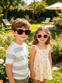 2pcs Kids Fashion Casual Fashion Glasses, Suitable For Playing, Outdoor Travel, Beach Vacation - Multicolor - View 13