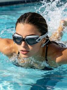 1pc Anti-Fog Anti-Water Silicone Swimming Goggles With Earplug And Adjustable Strap, Suitable For Swimming Training And Leisure, Holiday Gift For Men And Women - Multicolor - View 7