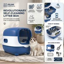 56x40x40cm Purple Fully Enclosed Cat Litter Box With Front Entry & Scoop, Extra Large Odor-Locking Litter Box For Big Cats & Multiple Cats, Anti-Leak Design For Home Living Rooms & Pet Rooms, Easy To Clean & Drawer-Type Tray - 均碼 - 查看 3