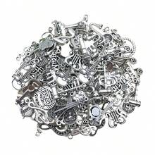 20/50件古銀色音樂符號樂器系列合金吊墜，逼真麥克風樂器，DIY珠寶手工配件 - 彩色 - 查看 7