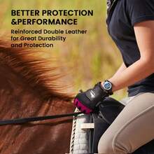FINGER TEN 1 Pair Women's Equestrian Gloves, Comfortable Breathable Wear-Resistant Riding Gloves, Suitable For Autumn/Summer Daily Use - Pink - View 5